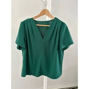 Green Pleated Blouse